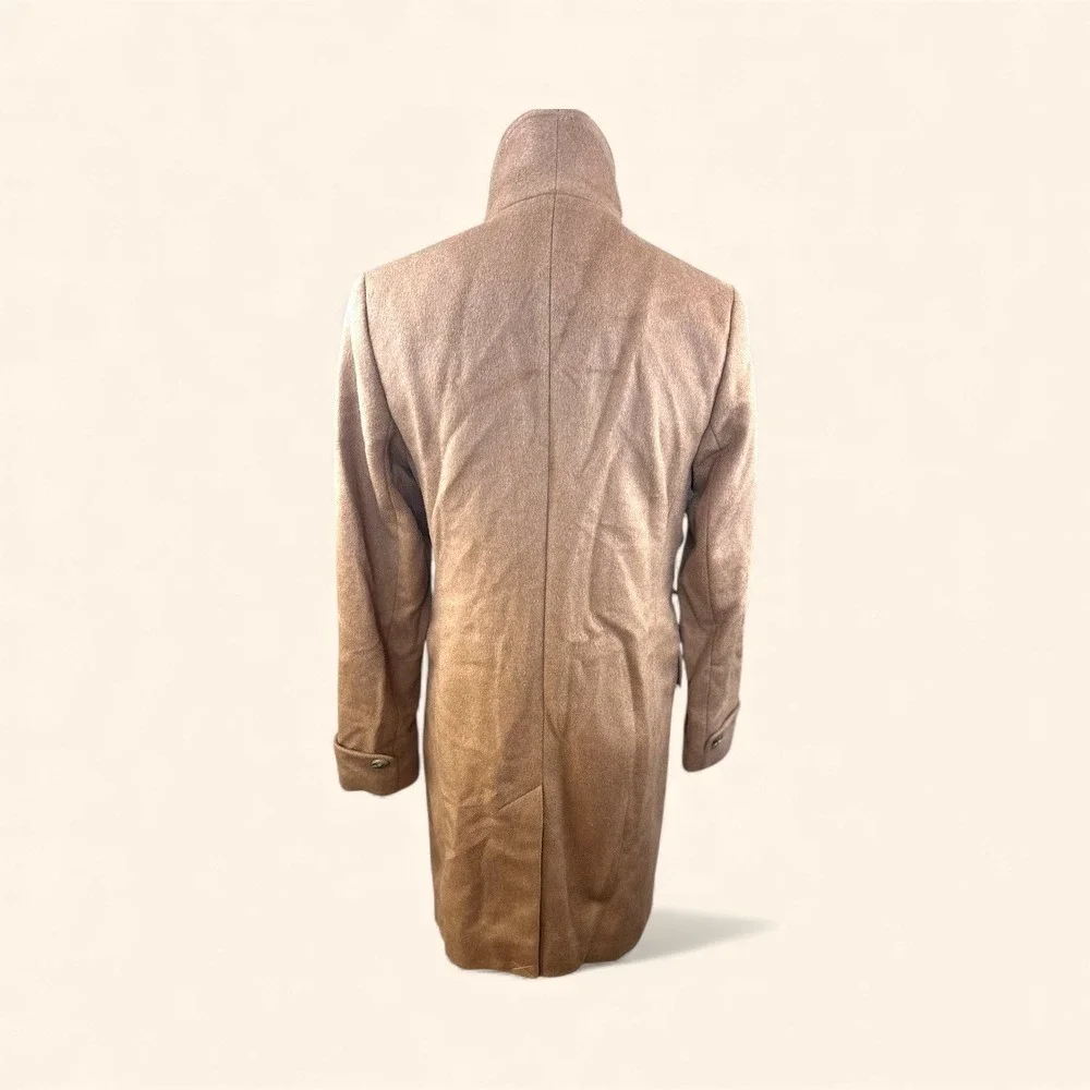 Lauren Ralph Lauren NWT‎ 2 Petite Wool Blend Button Front Classic Coat Camel